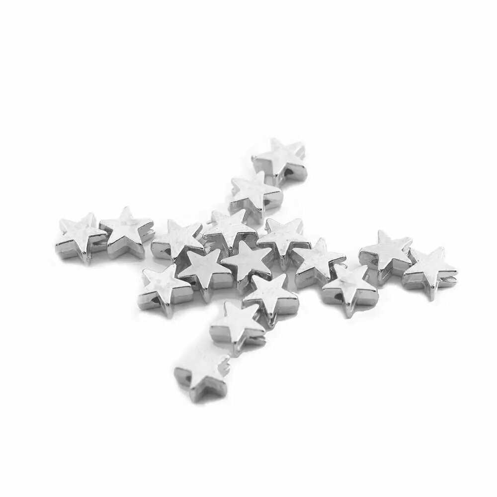 CCB Разделительные бусины лаcoogh золотые и серебряные 6*6 мм 200 шт Серый, Silver 6X6mm