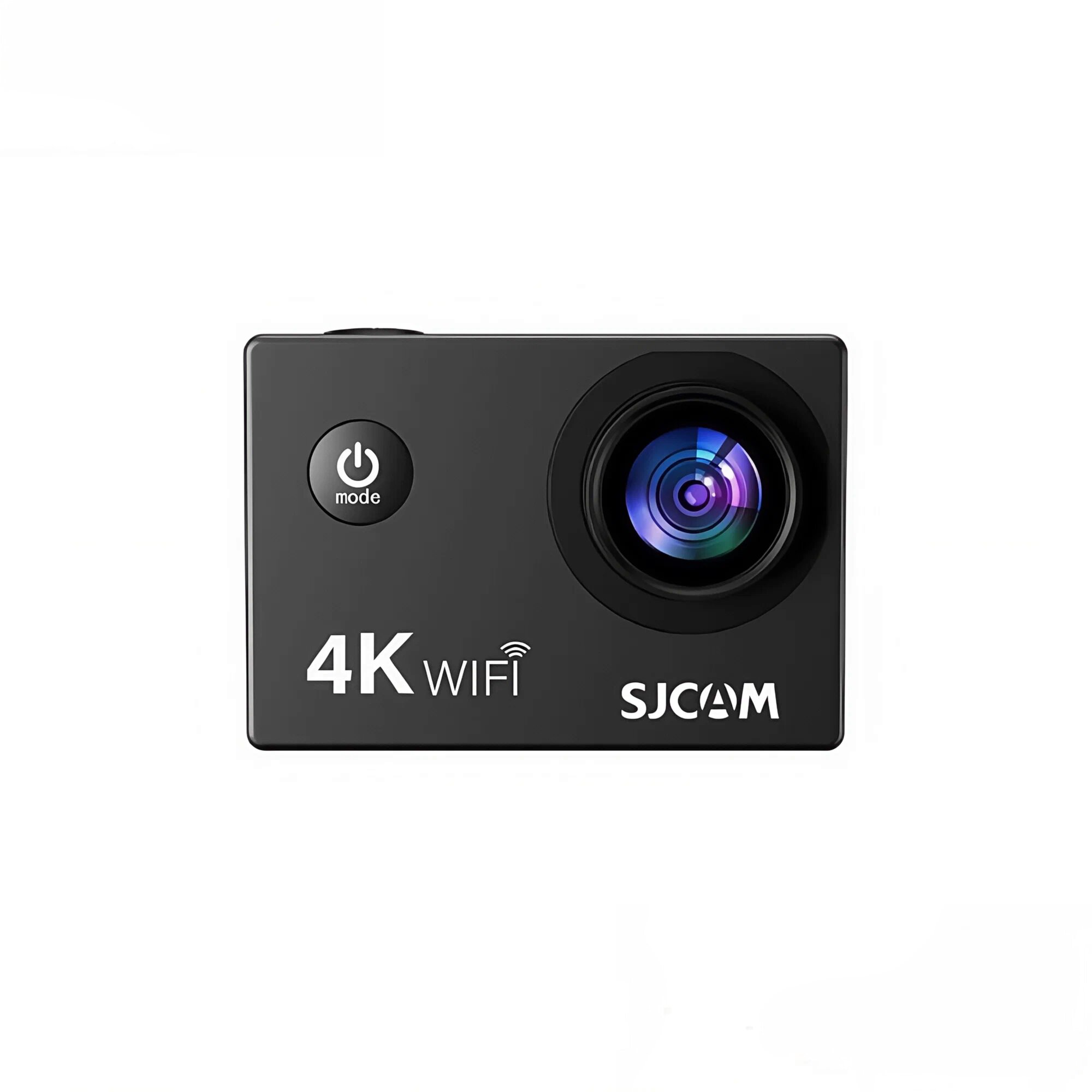 Экшн камера SJCAM SJ4000 WiFi черный с креплением, водонепроницаемая 4K Ultra HD