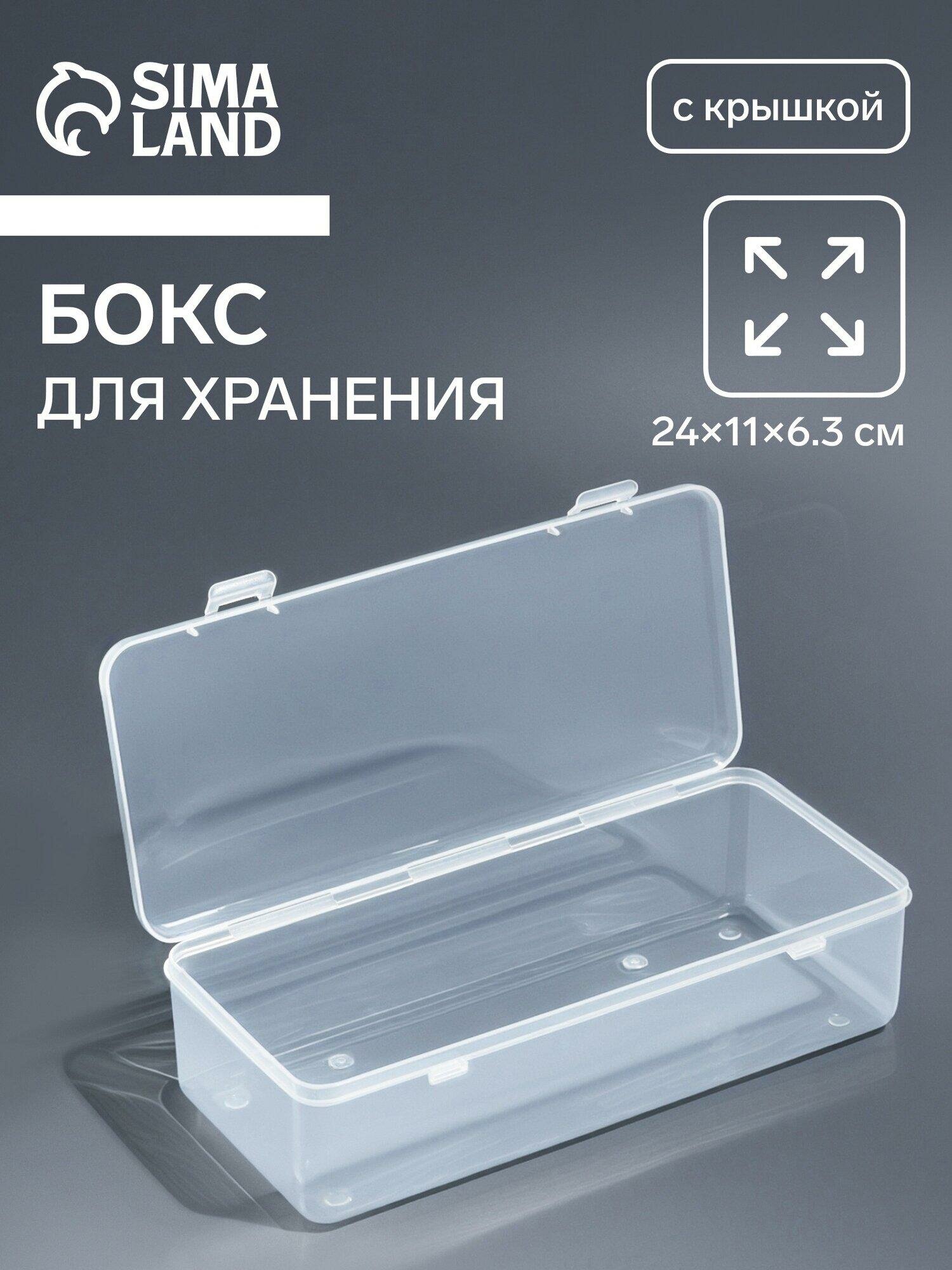 Бокс для хранения Queen fair с крышкой размер 24×11×6.3 см прозрачный