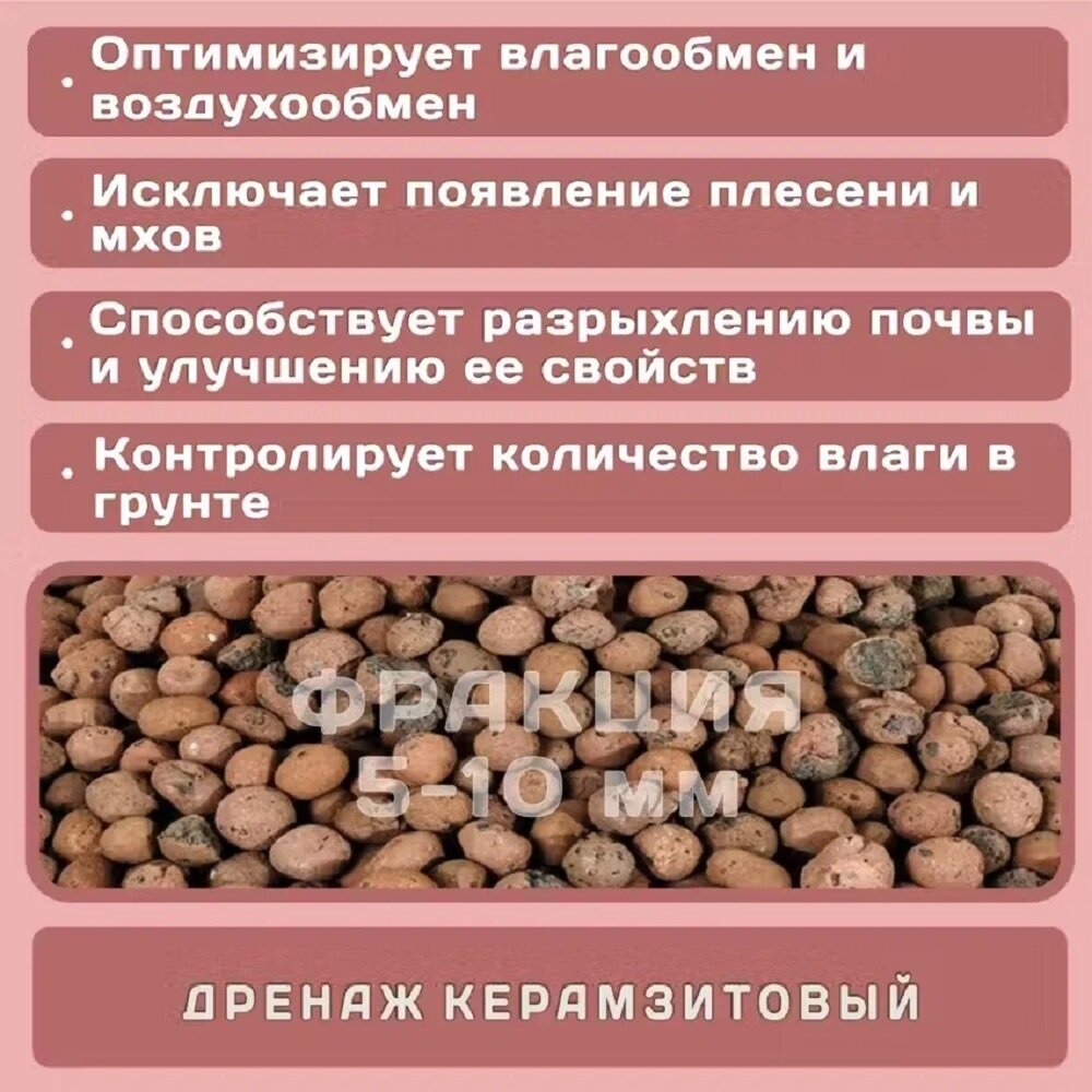 Дренаж керамзитовый (керамзит) средняя фракция (5-10 мм), 50 л — фото 1