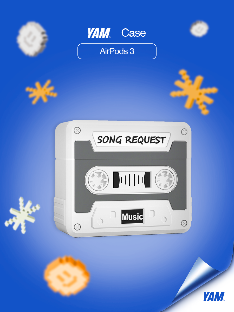 Чехол Yamcase, для AirPods 3, силиконовый, ударопрочный, серый