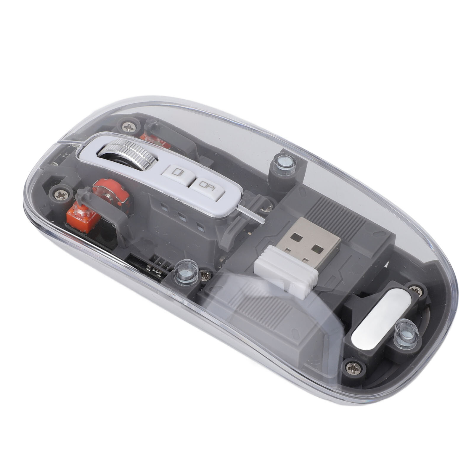 Прозрачная USB мышь с многоцветной подсветкой, три режима, совместима с несколькими устройствами, для работы