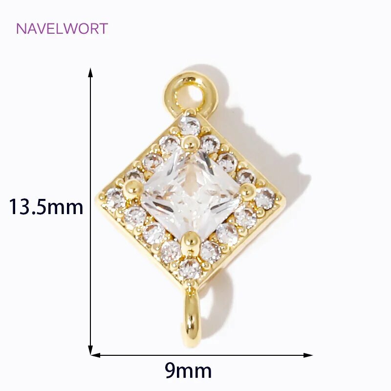 NAVELWORT коннектор для бижутерии, 18K Gold Plated, 13.5x9 мм