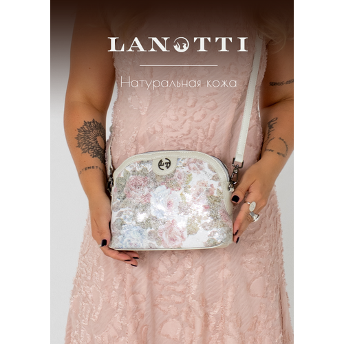 Сумка кросс-боди LANOTTI, фактура гладкая, кэмел