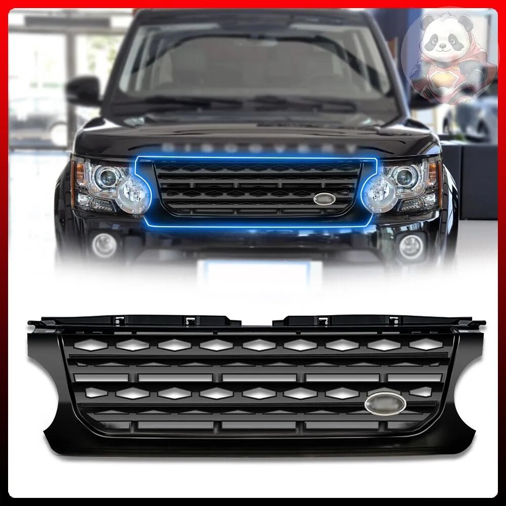 Защита внешней части кузова на решетку Land Rover Discovery 4, ABS пластик, 1 шт.