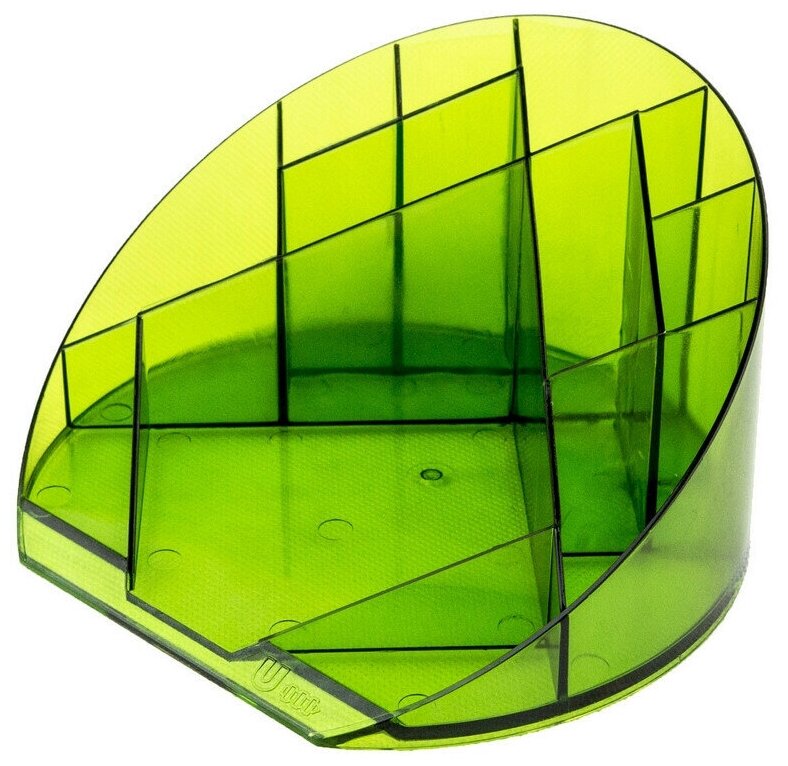 Attache Подставка-органайзер Подставка Яркий офис 12 отделений, прозрачная зеленая