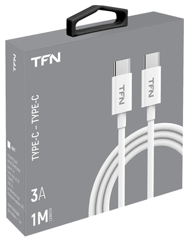 Кабель TFN USB Type-C (m), USB Type-C (m), 1м, белый [tfn-cusbcc1mtpwh] - фото №2