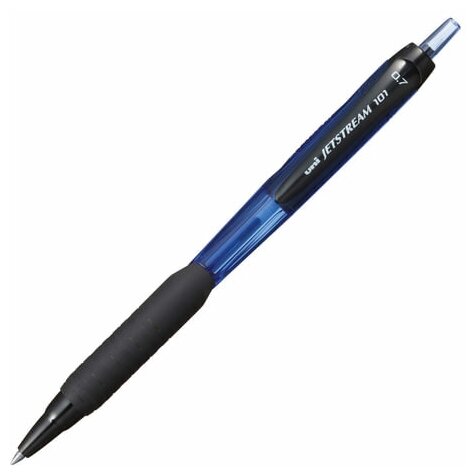 Ручка шариковая масляная автоматическая с грипом UNI"JetStream", синяя, узел 0.7 мм, линия письма 0.35 мм, SXN-101-07 BLUE