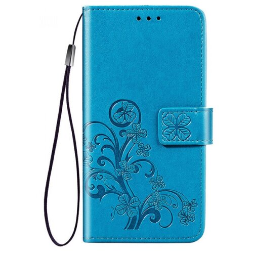 Кожаный чехол (книжка) Four-leaf Clover с визитницей для Xiaomi Redmi 9