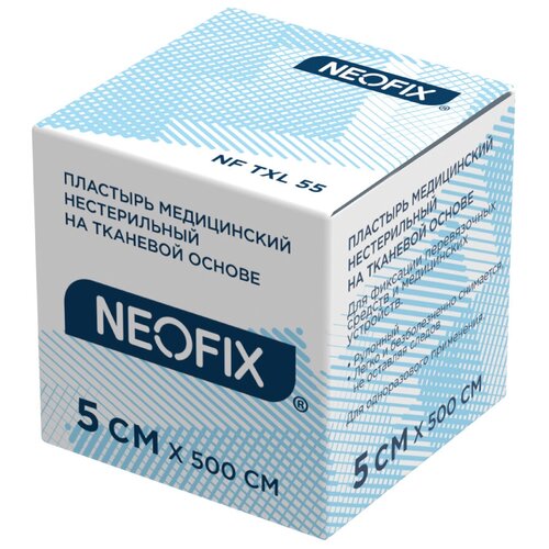 Пластырь медицинский на тканевой основе NEOFIX TXL, 5х500 см, 6 шт