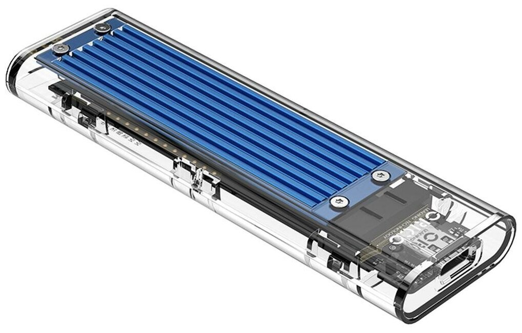 Корпус для Dual Protocal M.2 SSD Orico TCM2M-C3, синий/прозрачный [ORICO-TCM2M-C3-BL]