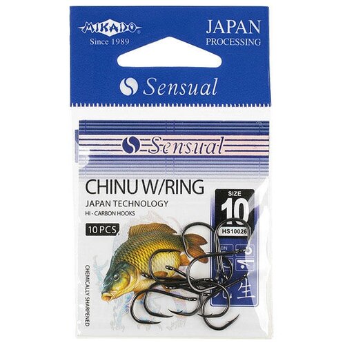 mikado крючки sensual chinu w ring 10 bn 10шт Крючки Mikado SENSUAL - CHINU W/RING № 10 BN (с ушком)( 10 шт.)