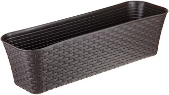 Ящик IDEA (М-Пластика) балконный Ротанг, 57.5 x 18 x 16 см коричневый