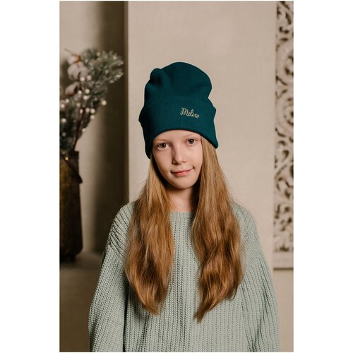 фото Шапка бини melixo, размер 49-55, зеленый