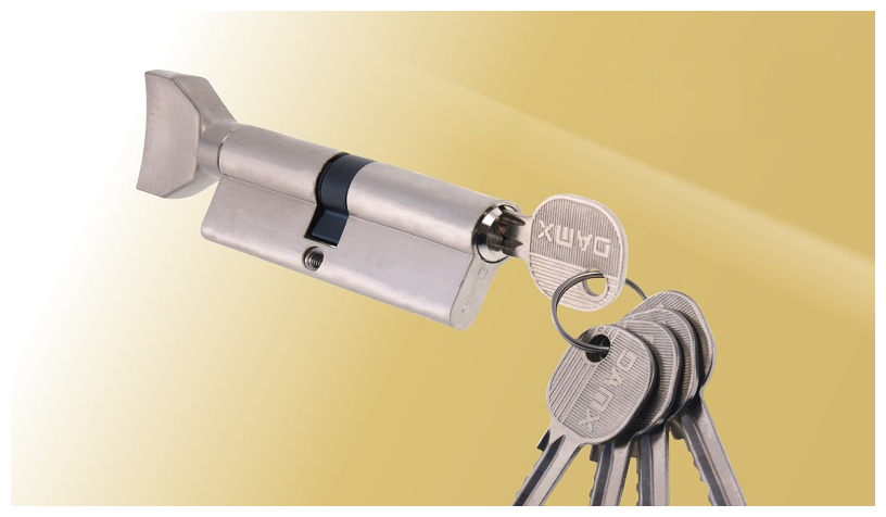 Цилиндровый механизм(личинка для замка)DAMX Простой ключ-вертушка NW35/45 (80 мм) SN (Матовый никель)