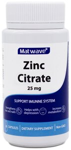 Фото Цинка Цитрат Matwave Zinc Citrate 25 мг 30 капсул