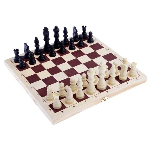 Настольная игра 2 в 1 "Леви": шашки d=2.6 см, шахматы, король h=7.5 см, пешка h=3.5 см, 30 х 30 см 4