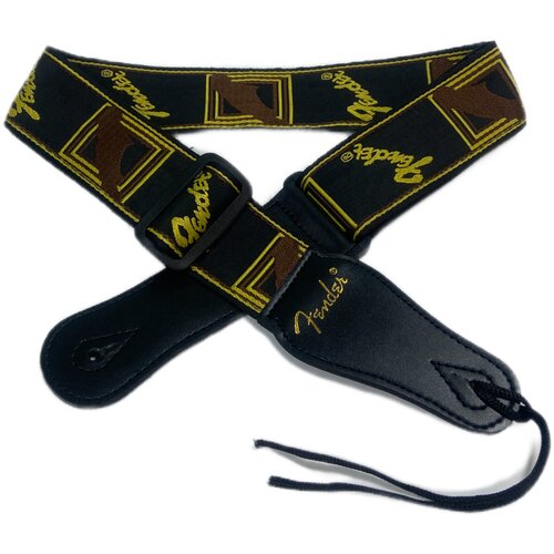 Гитарный ремень Fender, Monogrammed Strap, white/brown/yellow