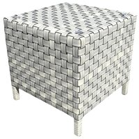 Стол кофейный STILO плетеный из ротанга, 50х50х50 см, серый
