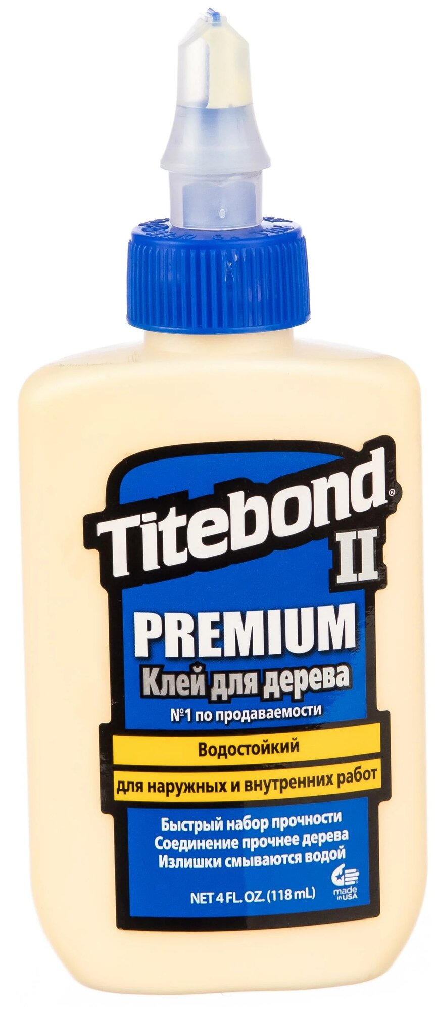 Titebond II Premium WOOD GLUE Столярный влагостойкий клей (тюбик, 118 мл)