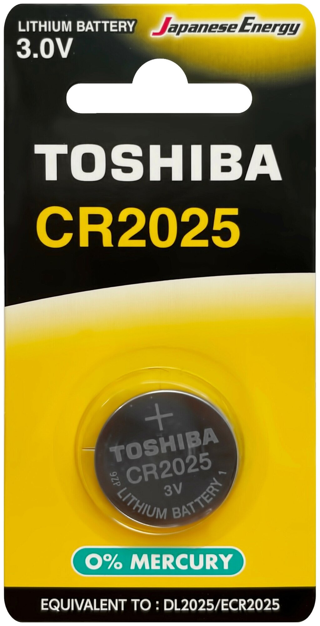 Батарейка Toshiba CR2025 литиевая (litium) таблетка Special "блистер" (1шт) CR2025 3V