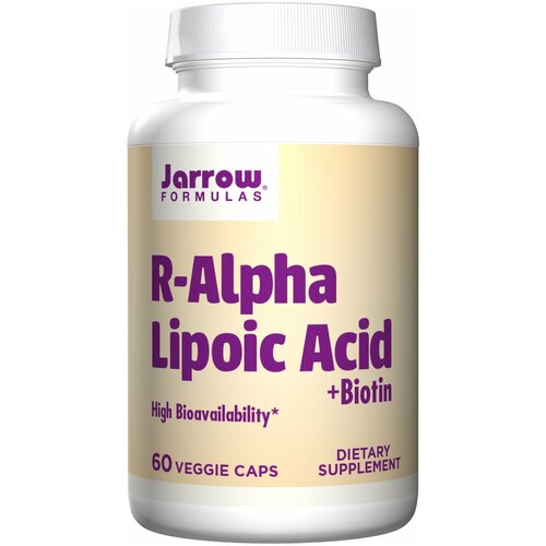 Jarrow Formulas R-Alpha Lipoic Acid + Biotin, 60 caps/ "R-Альфа-липоевая кислота + Биотин" 60 капс