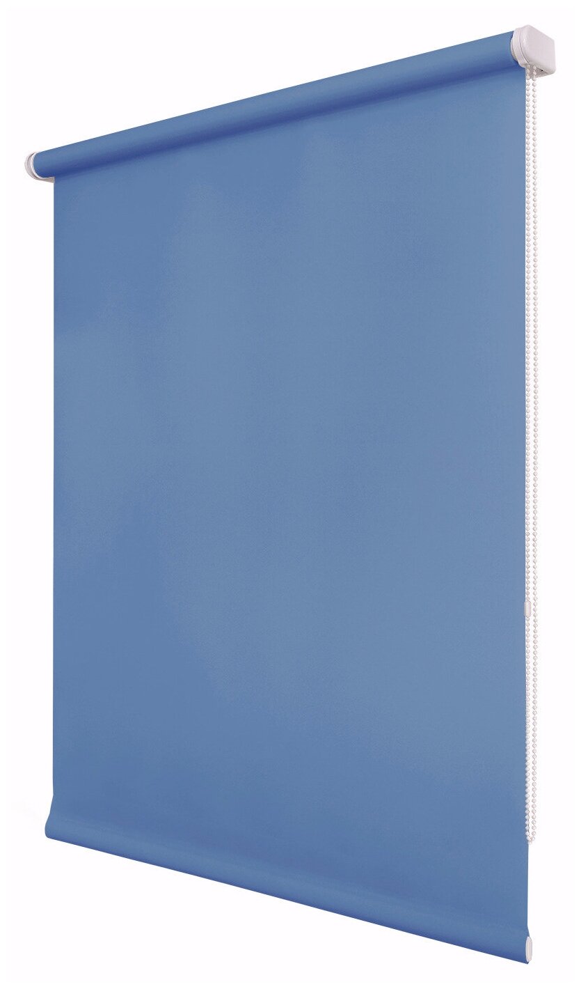 Рулонная штора 160х175 Плайн голубой - фотография № 9