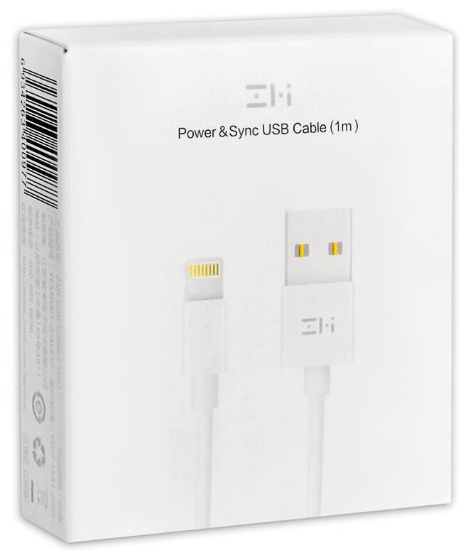 Кабель XIAOMI ZMI, USB A(m), Lightning (m), 1м, MFI, белый [al813c white] - фото №2