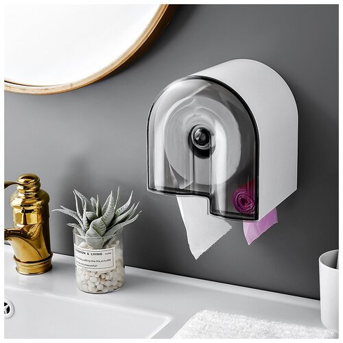 Держатель (подставка, полка, органайзер) для туалетной бумаги, аксессуаров в ванной, на липучке RAMMAX