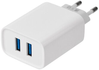Зарядное устройство сетевое универсальное зарядка REXANT для гаджетов смартфонов Apple Android iPhone 2 x USB, 5V, 2.4 A, белое