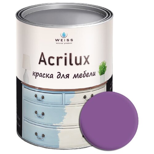 Краска Acrilux для мебели 1.1л RAL 7033, для кухонных фасадов, для декора, для творчества, моющаяся. без запаха