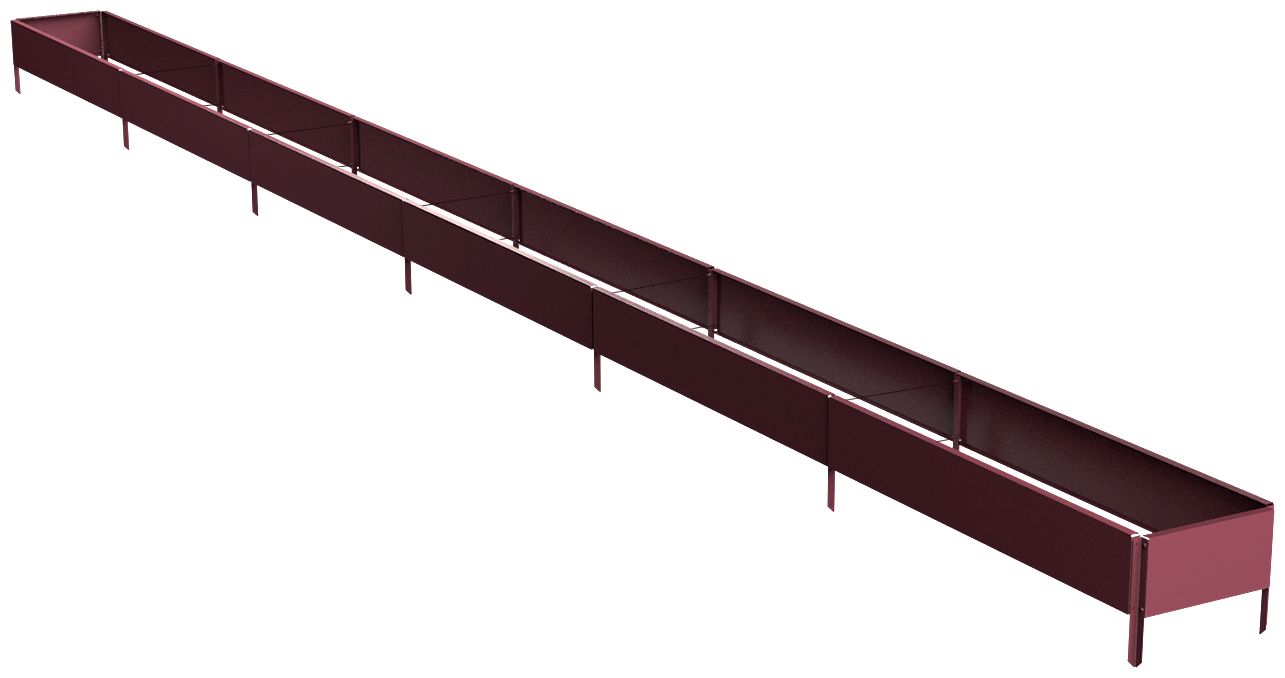 Готовая оцинкованная грядка на дачу Delta-Park GX 0,32х5,7 метра, коричнево-красный - фотография № 2