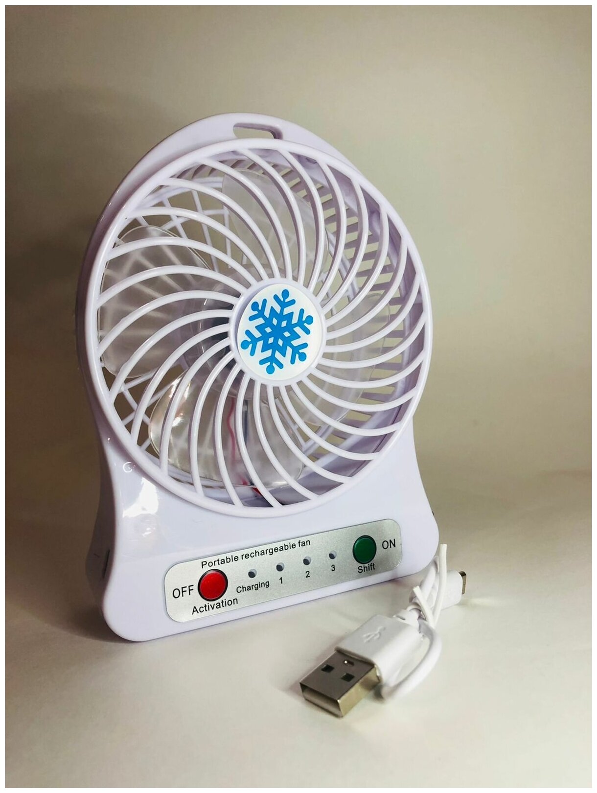 Настольный мини вентилятор MINI FAN с фонариком - фотография № 7