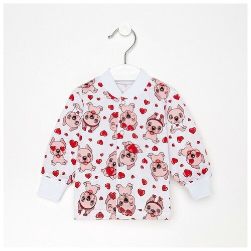 Кофточка детская, цвет белый/собачки, рост 74 см