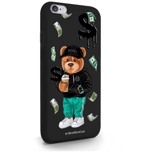 Черный силиконовый чехол MustHaveCase для iPhone 6/6s Tony Bear/ Мишка Тони для Айфон 6/6с