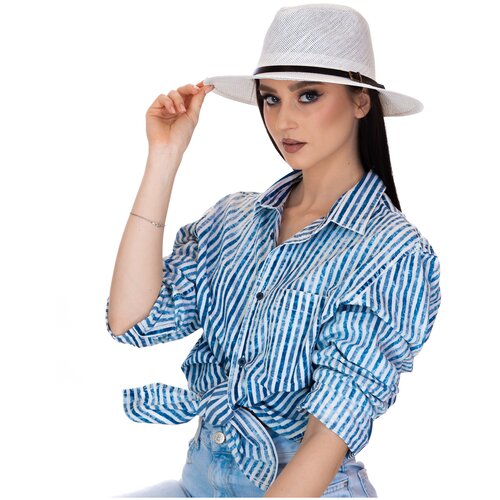 фото Шляпа летняя соломенная федора русь модерн