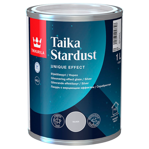 Краска акриловая Tikkurila Taika Stardust глубокоматовая серебристый 1 л 1.1 кг