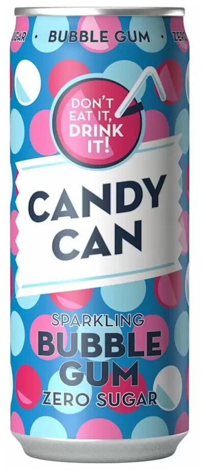 Напиток б/а сильногазированный Candy Can - Bubble Gum Sparkling Drink, 330мл
