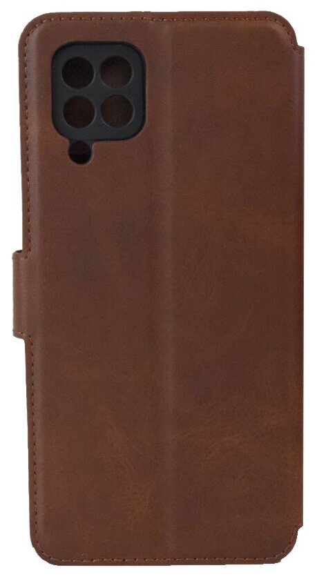 Чехол книжка для Samsung Galaxy M32 M325 / A22 кожаный коричневый с магнитной застежкой