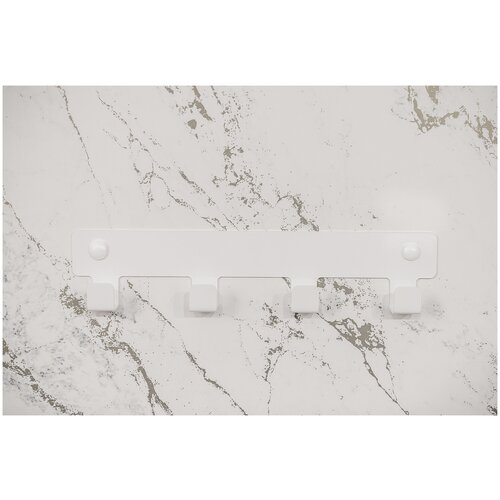 Вешалка для ванной комнаты, Крючок для ванной Vektor Decor 4 крючка белые