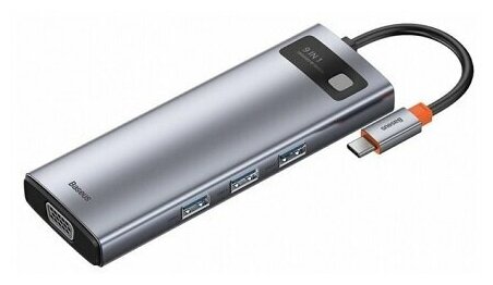 USB-C хаб Baseus 9-in-1 Multifunctional HUB PD 100W SDMicro SD 3USB1USB-C1HDMI 4K 30HzVGA1Ethernet тёмно-серый CAHUB-CU0G