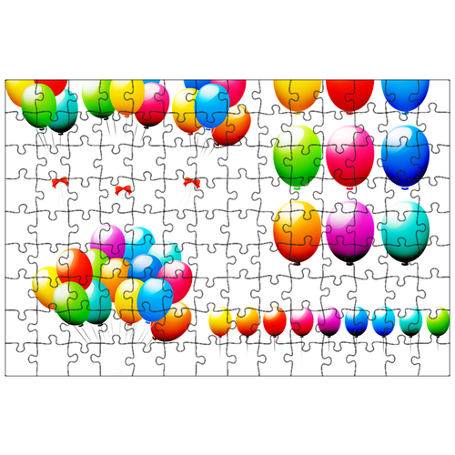 фото Магнитный пазл 27x18см."надувные шарики, день рождения, овсянка" на холодильник lotsprints