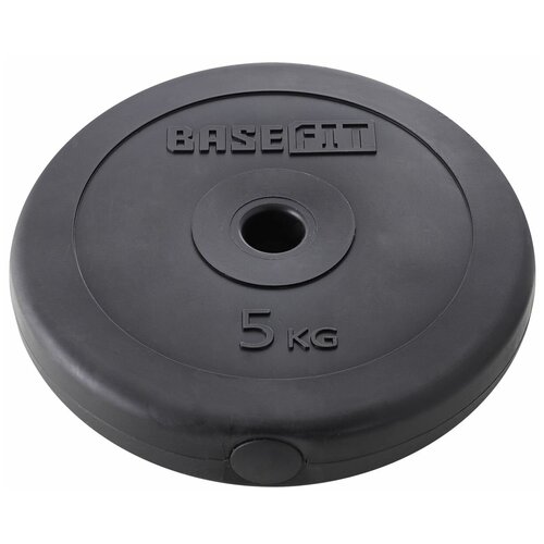 Диск пластиковый Basefit Bb-203 5 кг, D=26 мм, черный.