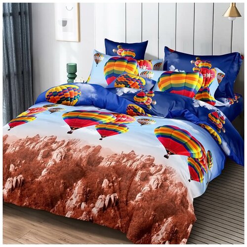 КПБ Поплин Эксклюзив (молния) - Монгольфье Размер Семейный (нав.70х70)