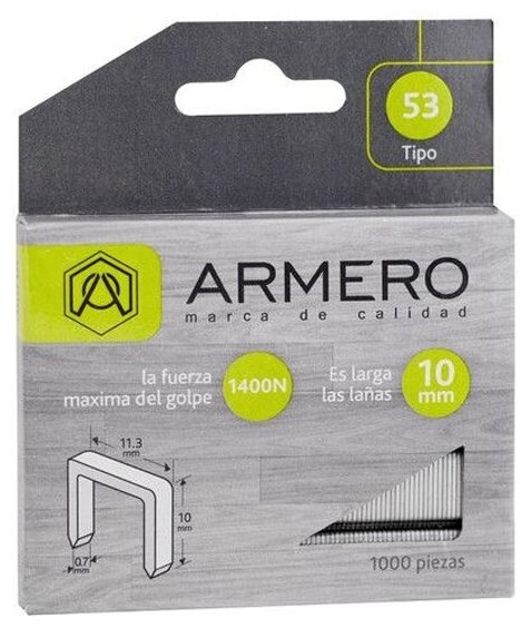 Скобы для мебельного степлера Armero A312/008, тип 53, 10мм