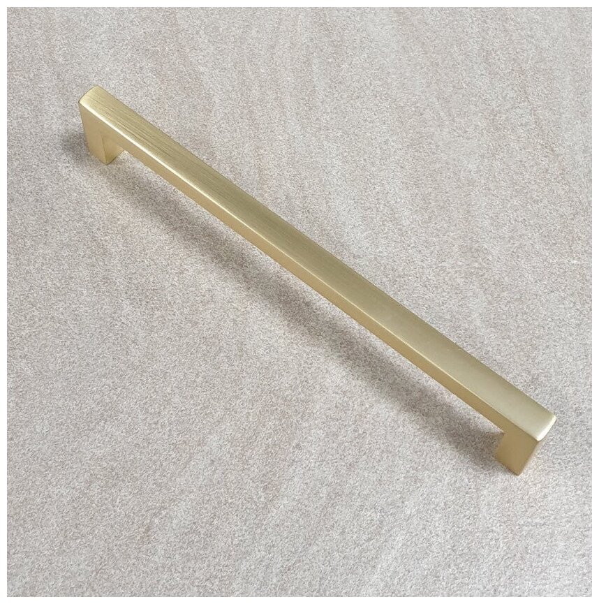 Ручка мебельная QUADRA , 96 мм, цвет - Матовое брашированное сатиновое золото, RS043MBSG - фотография № 13