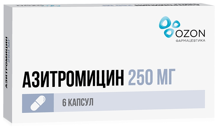 Азитромицин капс., 250 мг, 6 шт.