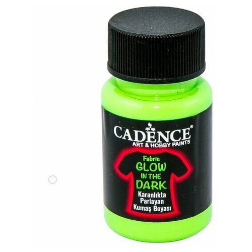 Акриловая люминисцентная краска для ткани Cadence Fabric Glow In The Dark Paint. Dark Green F01