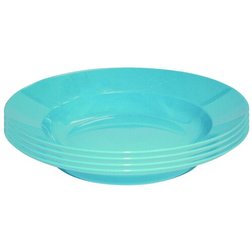 Набор пластиковых тарелок плоские, цвет голубой, 22,8 см, 4 шт