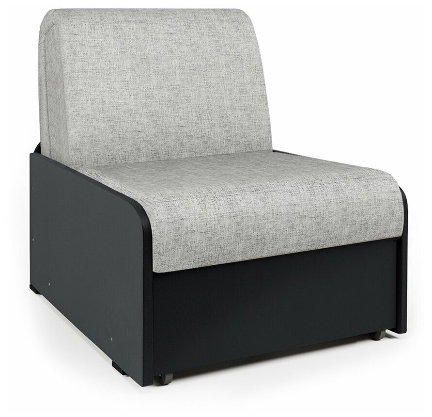 Кресло-кровать Коломбо БП шенилл серый и экокожа черный